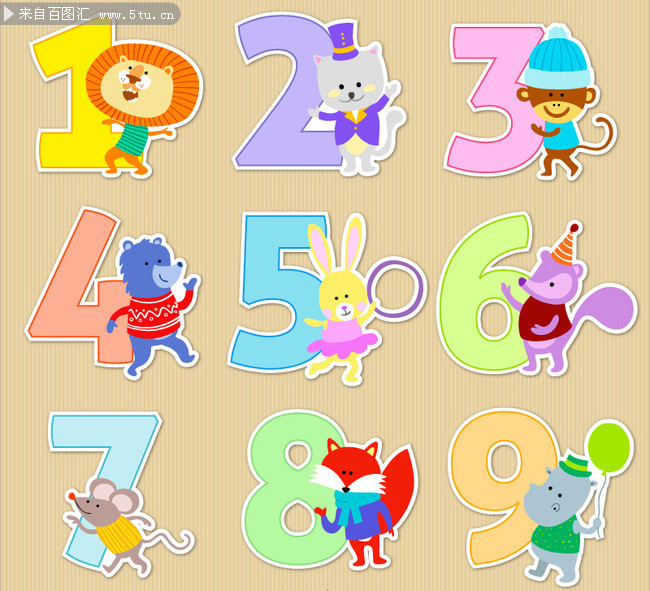 數字動漫設計中的卡通動物矢量藝術